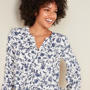 Old Navy Split Neck Popover Blouse